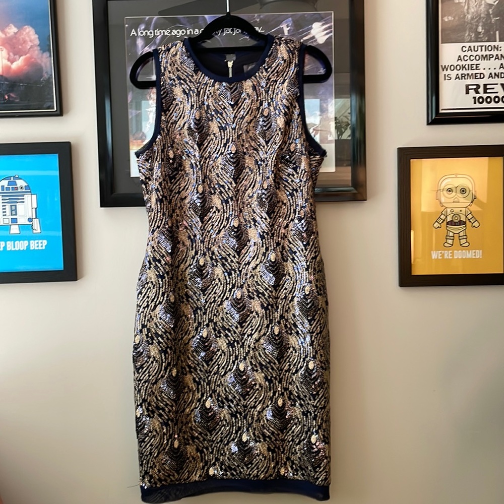 Sequin Art Deco Shift Dress